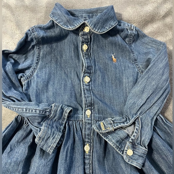Ralph Lauren Blue Denim Kids Dress - Picture 2 of 4